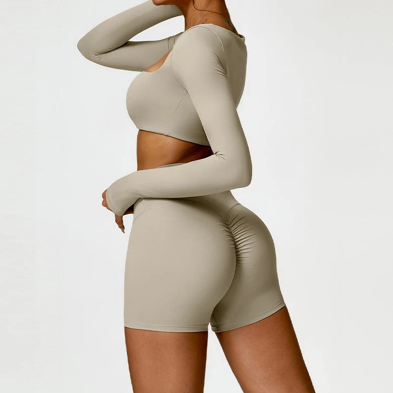 2-teiliges Yoga-Set für Damen – Schnelltrocknend & Langarm