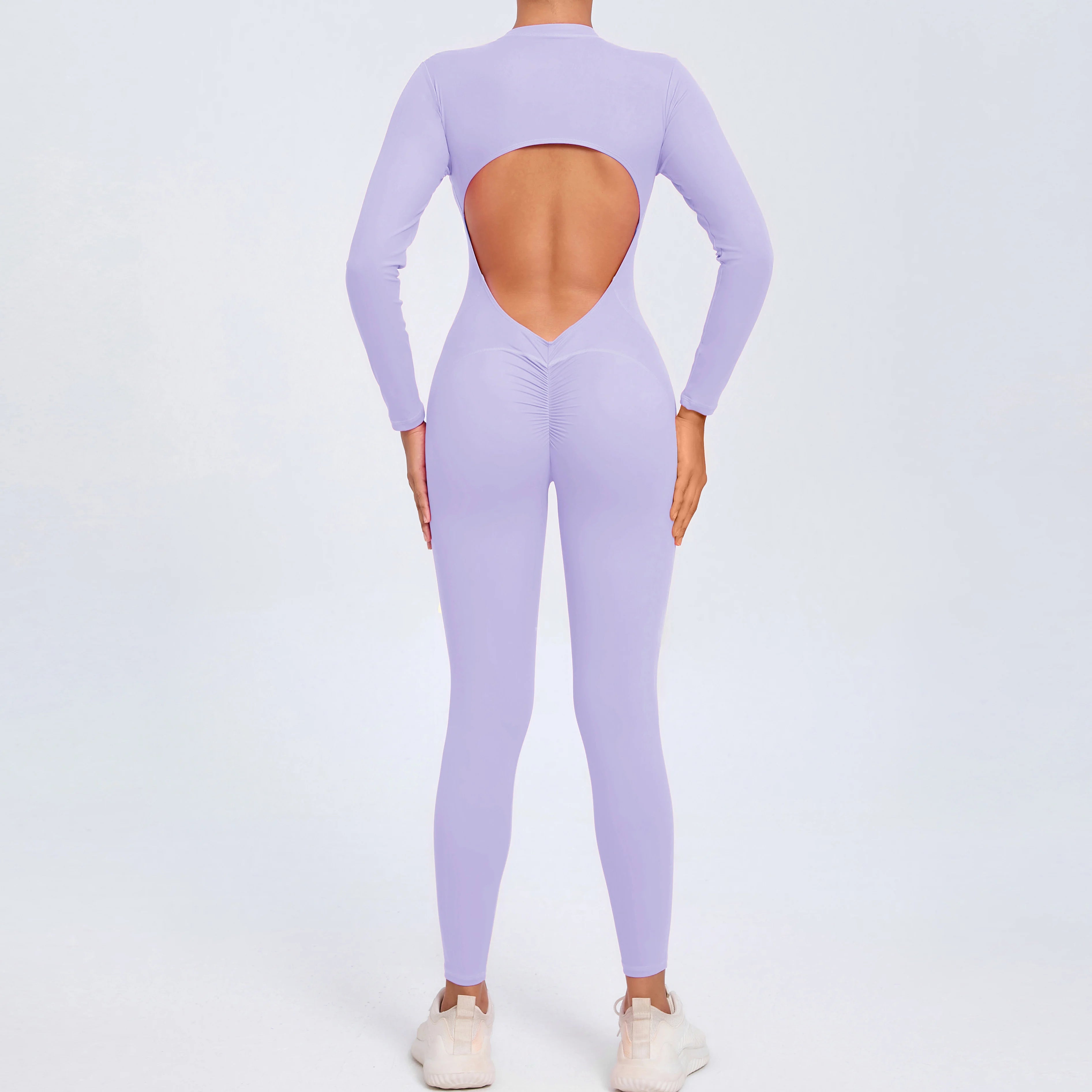 Damen Jumpsuit – Langarm Rücken Offen