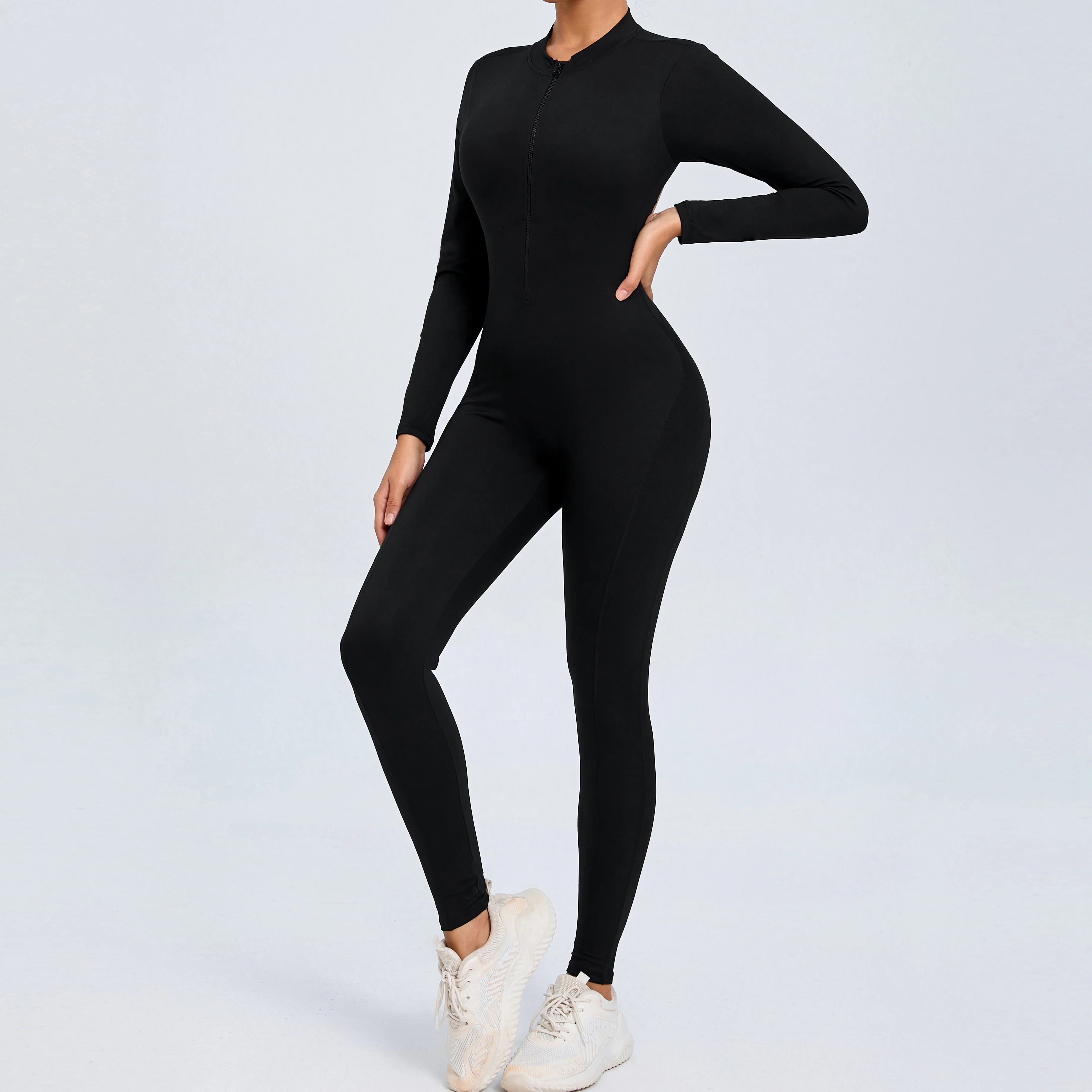 Damen Jumpsuit – Langarm Rücken Offen