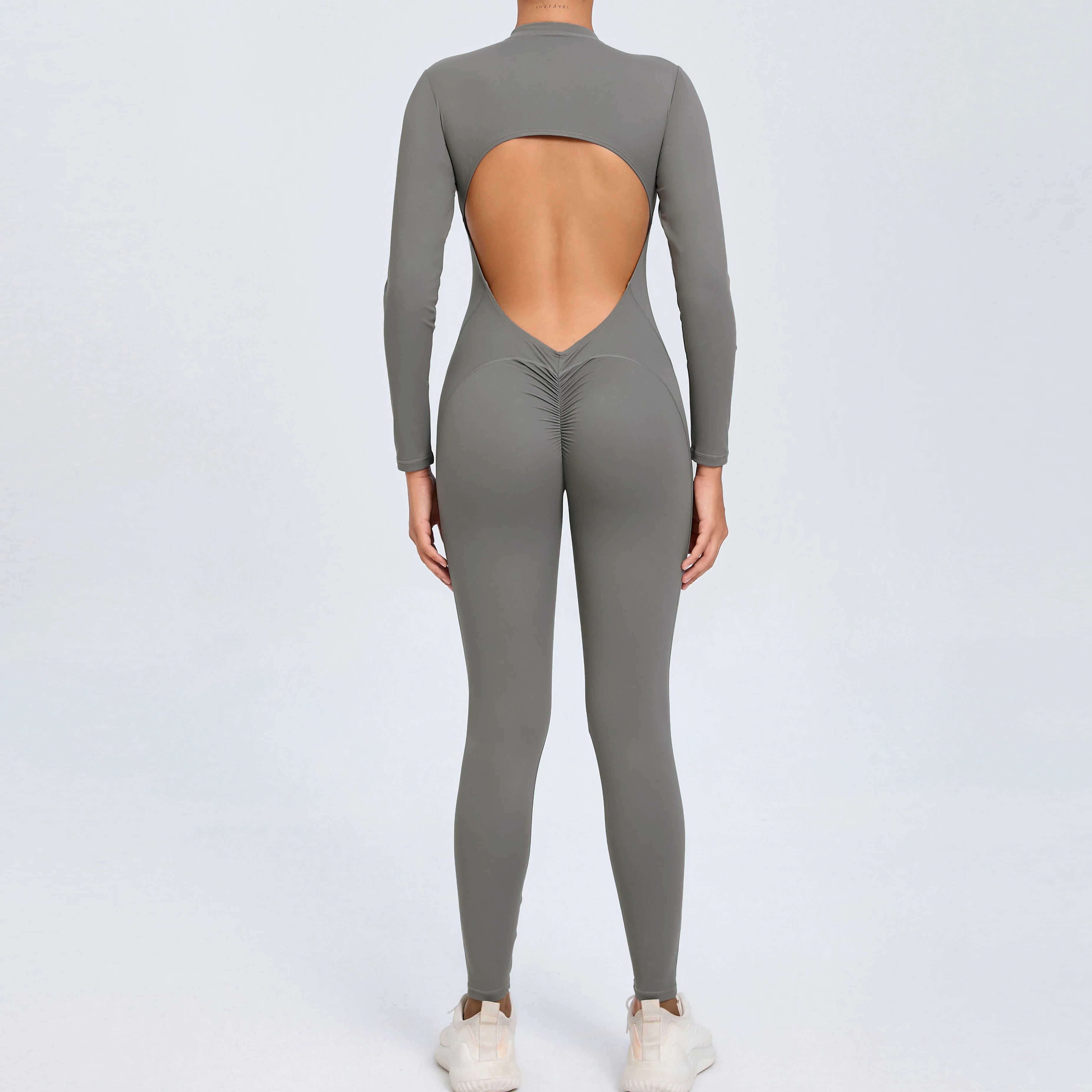 Damen Jumpsuit – Langarm Rücken Offen