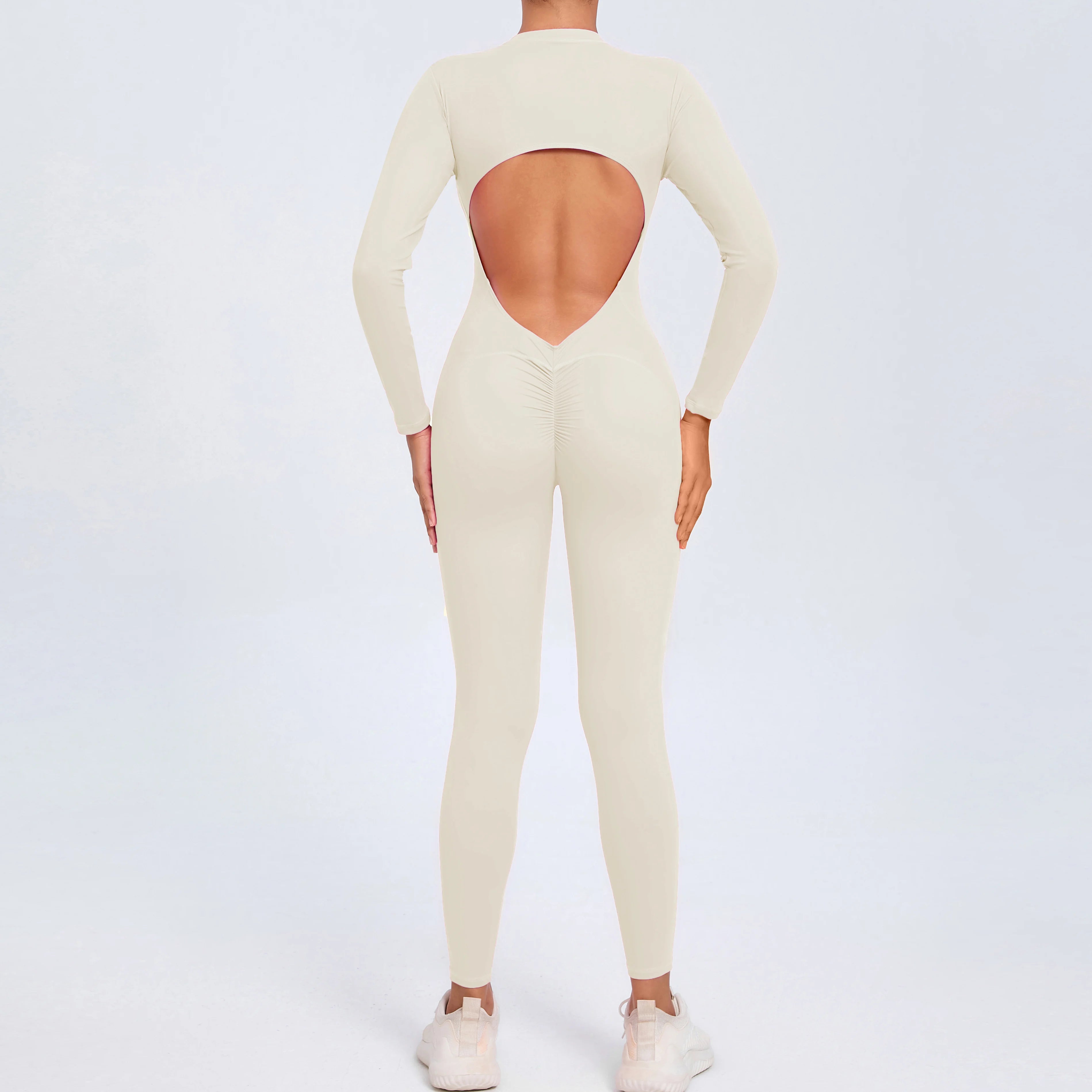 Damen Jumpsuit – Langarm Rücken Offen