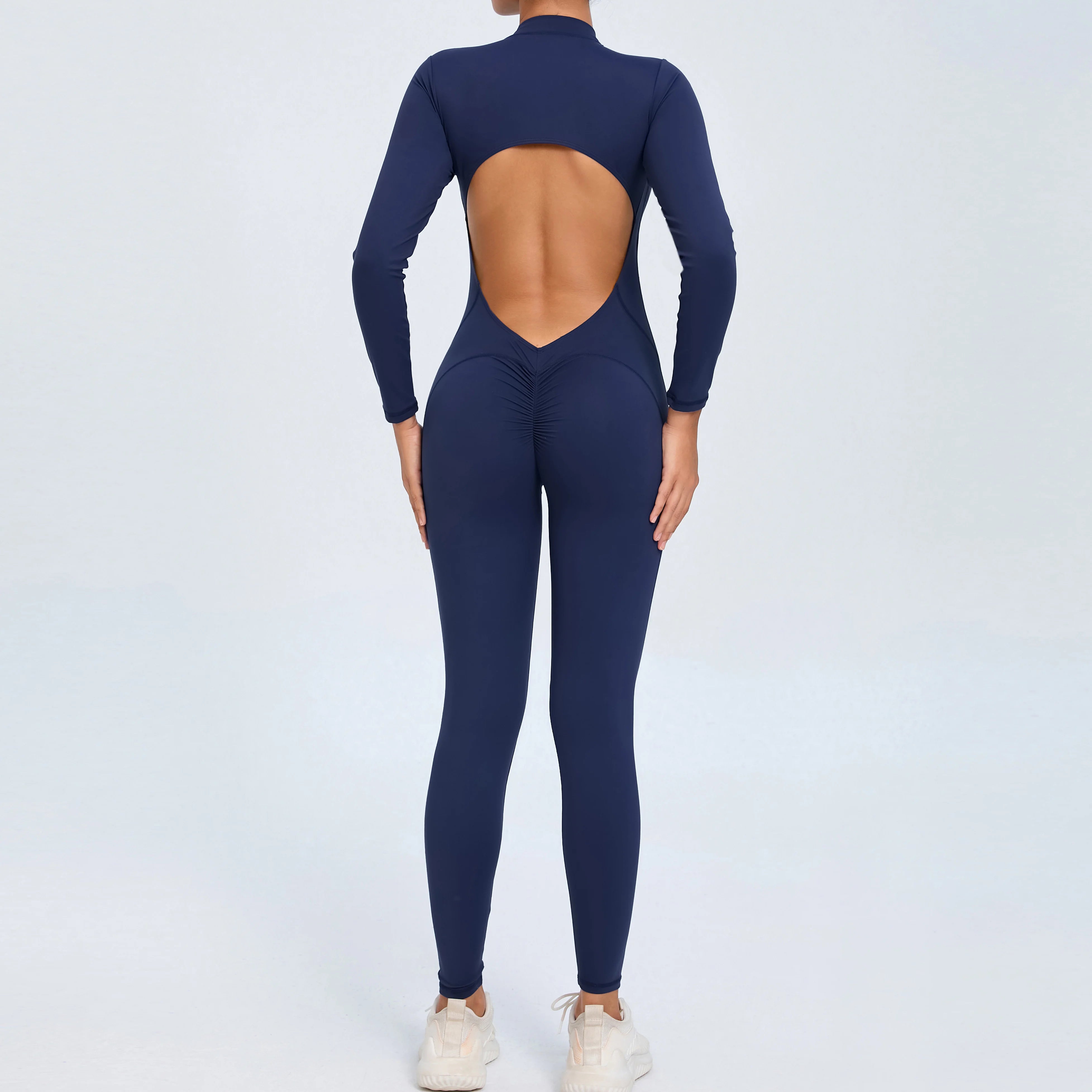 Damen Jumpsuit – Langarm Rücken Offen