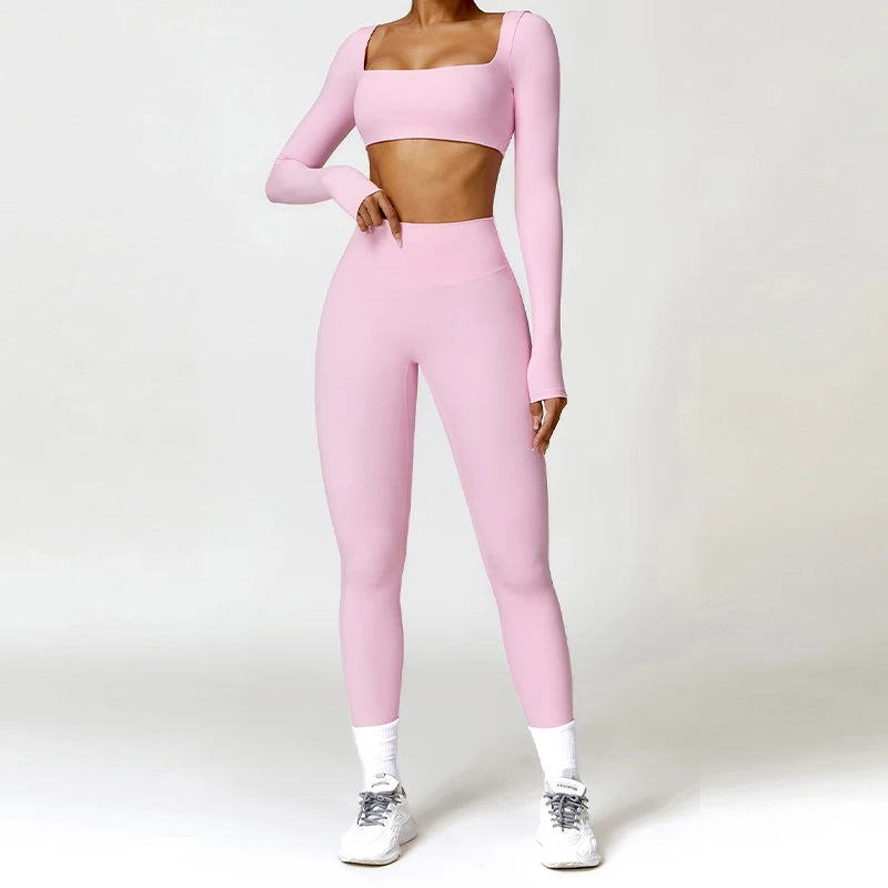 2-teiliges Yoga-Set für Damen – Schnelltrocknend & Langarm