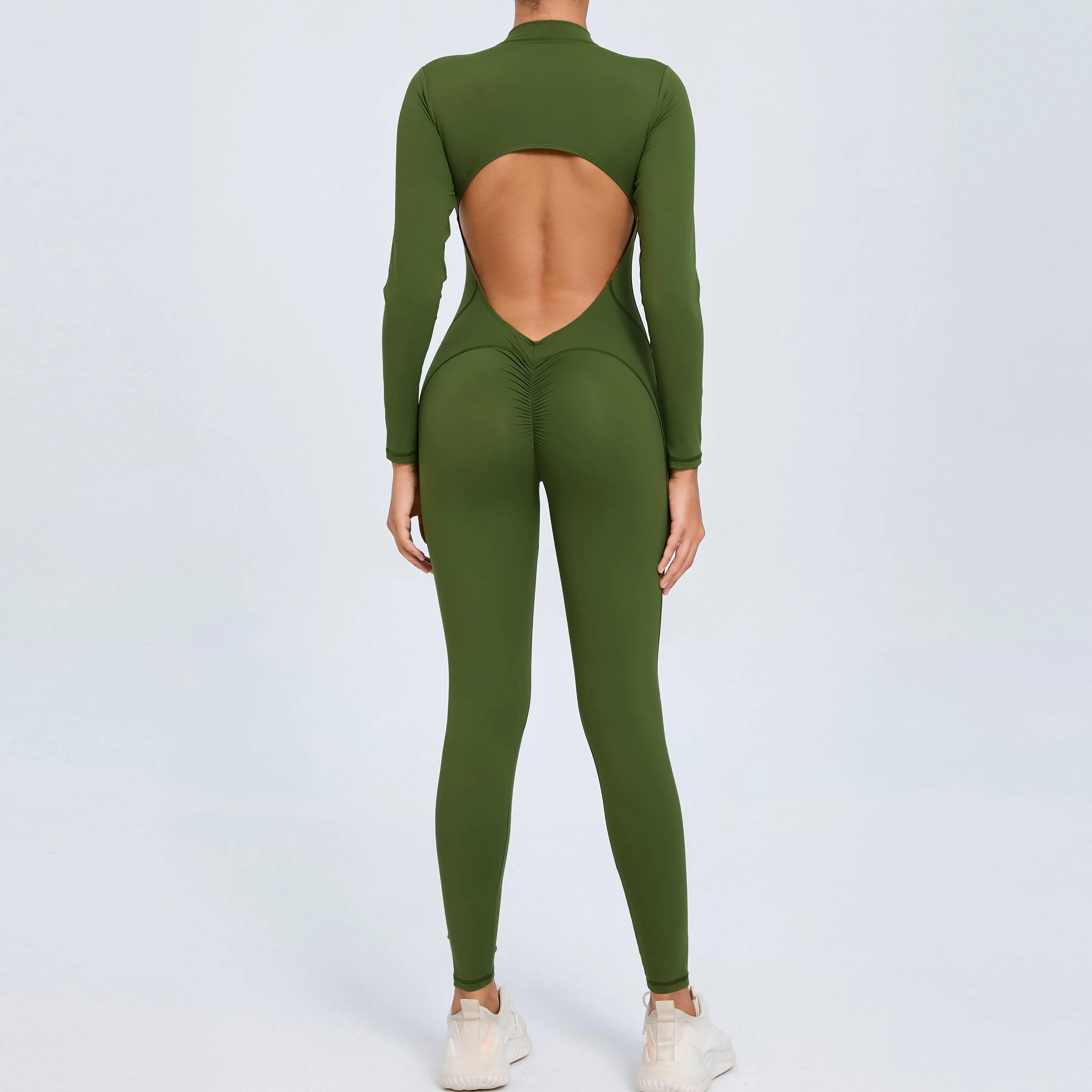 Damen Jumpsuit – Langarm Rücken Offen