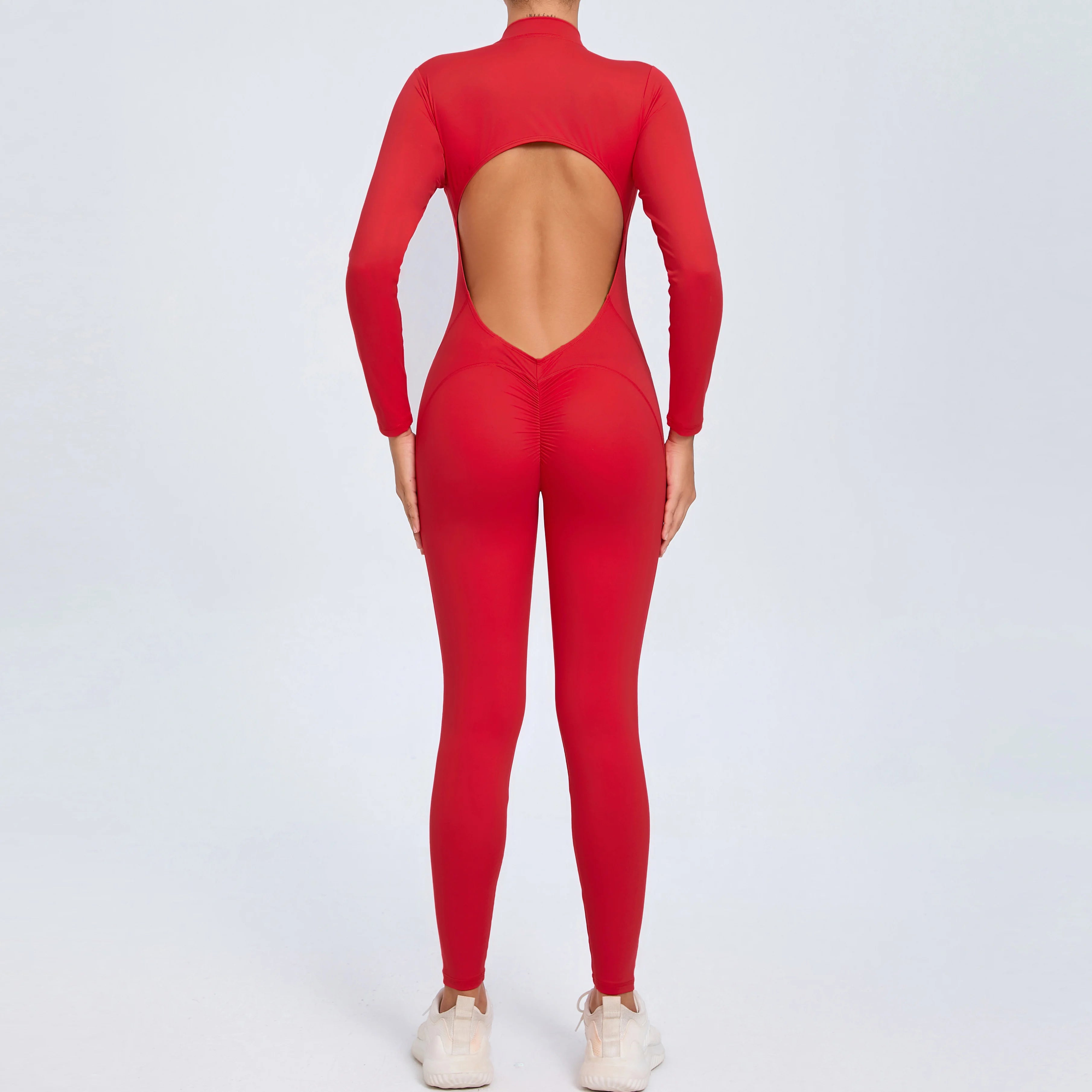 Damen Jumpsuit – Langarm Rücken Offen