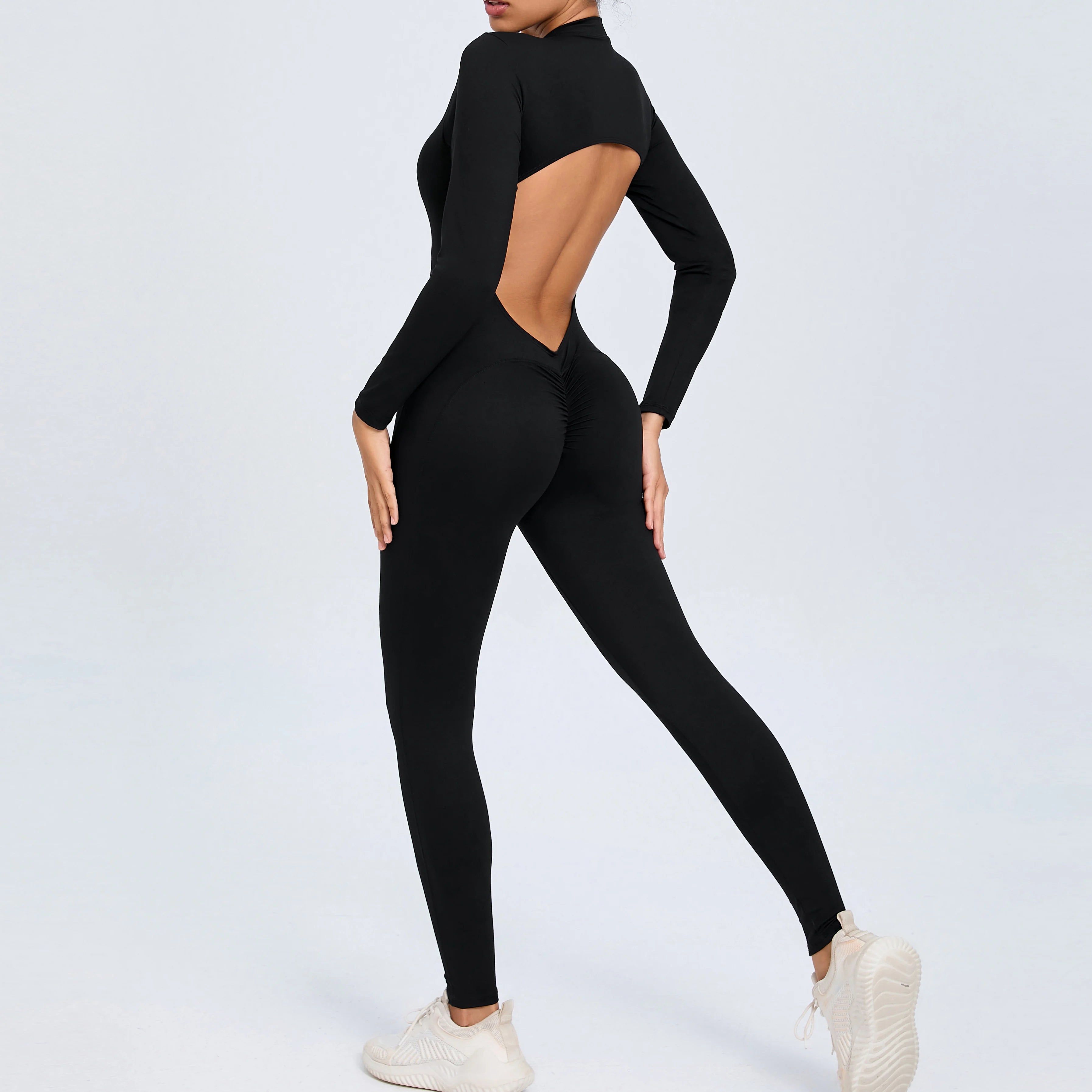 Damen Jumpsuit – Langarm Rücken Offen